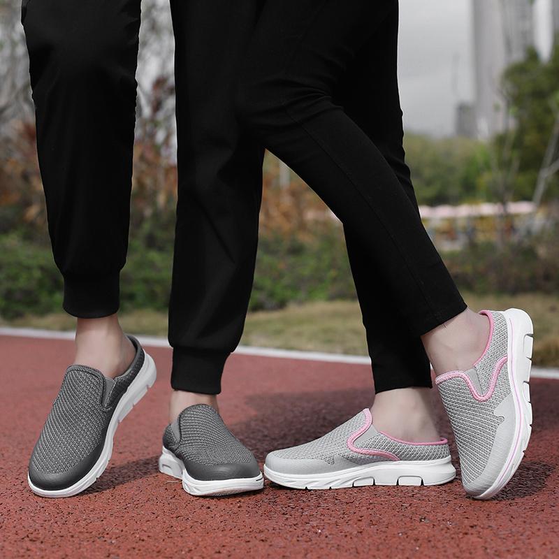 Papuci de damă pentru bărbați/femei, 35-48, papuci de vară pentru bărbați, respirabili, din plasă, negri, Mueller