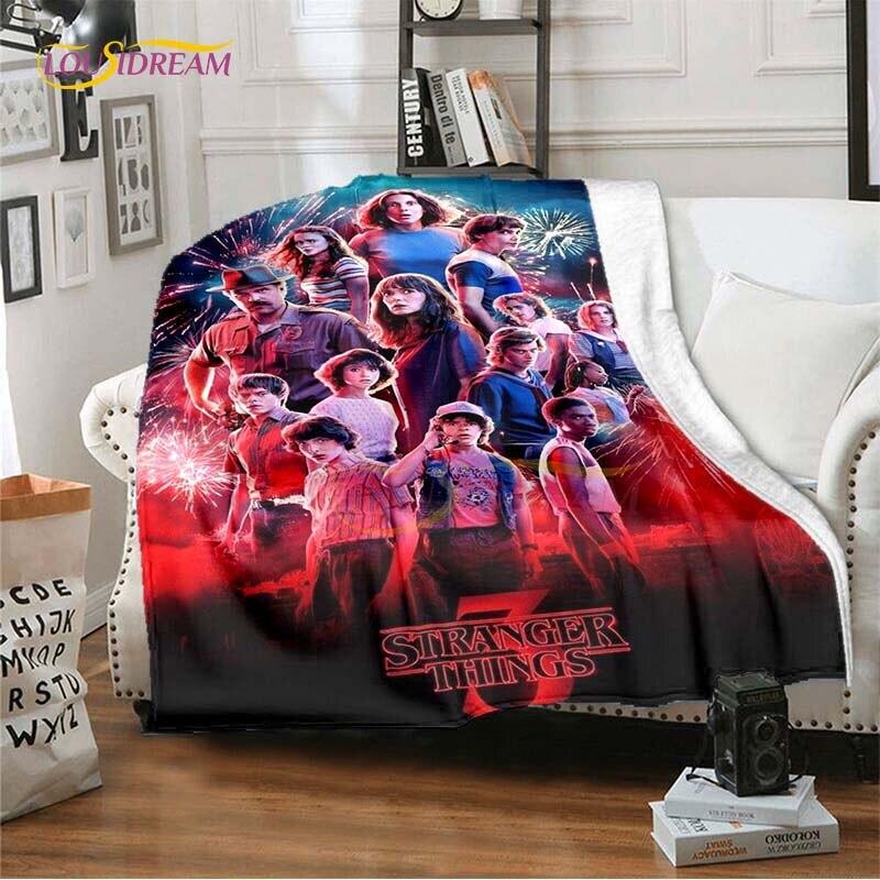 Horké hororové filmové deky Stranger Things na postele Měkká tenká deka Velikost Queen Římský dekor Zimní povlak na přikrývku Dětský dárek Piknik