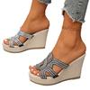 Zapatos Casuales de Verano 2026 Boca de Pez Suela Gruesa Pendiente Con Chanclas Femeninas Retro Pedrería Calado Para Usar Afuera Sandalias Chanclas Talla Grande