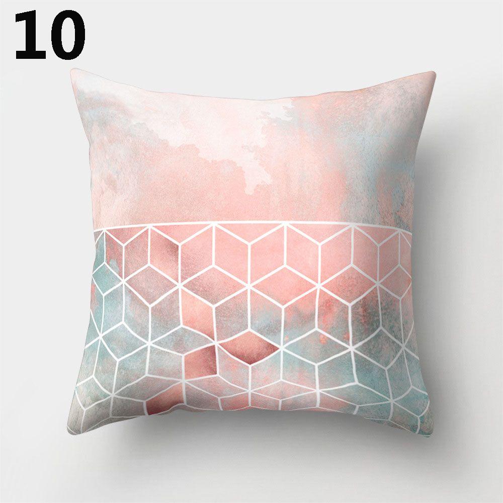 Gold Shining Home Decor Car Seat Peach Skin Cashmere Cushion Cover Pillow Cases Geometric Printed