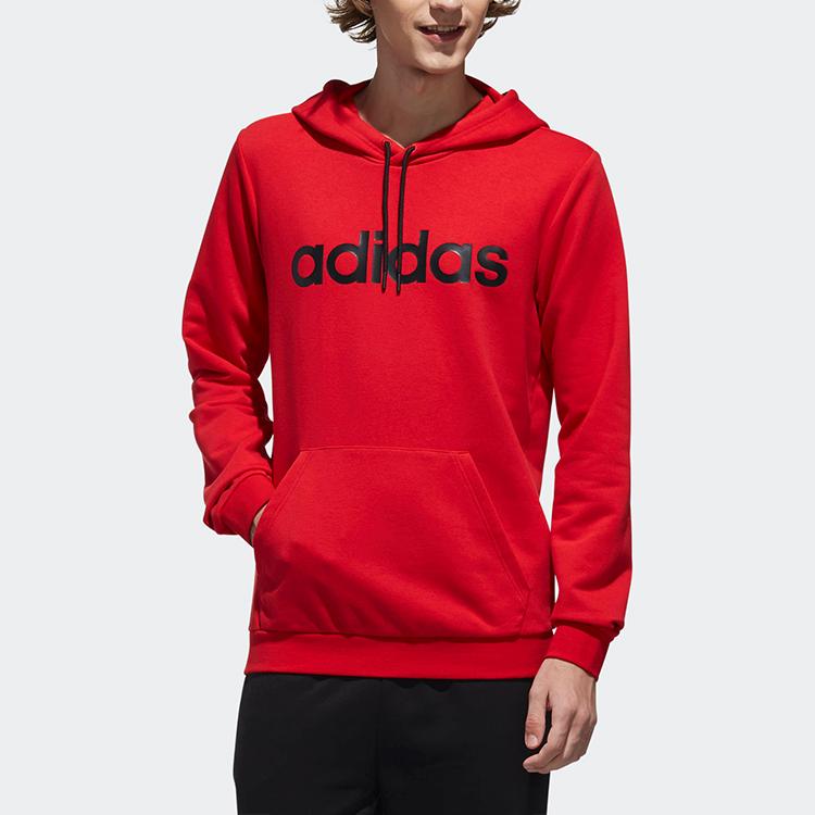 Adidas Neo Logo Print Casual Pullover Hoodie Men Hoodie Red EA3525