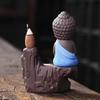 Purple Clay Buddha Backflow Incense Burner - Flowing Water Home Decor