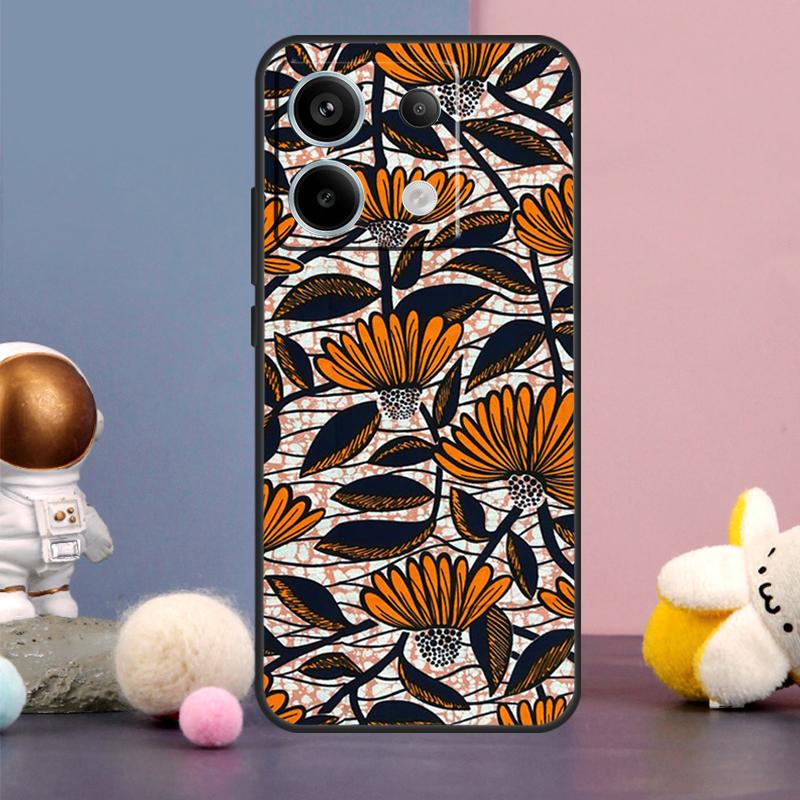 African Style Fabric Print Case For Xiaomi Redmi Note 14 13 9 10 11 12 15 Pro Plus Redmi 15 15C 14C 10C 12C 13C Cover