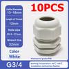 10Pcs Waterproof Cable Gland NPT 1/4 NPT 1/2 NPT 3/8 American Nylon Cable Joint Black Flame-retardant 4-25mm Wire Connector IP68