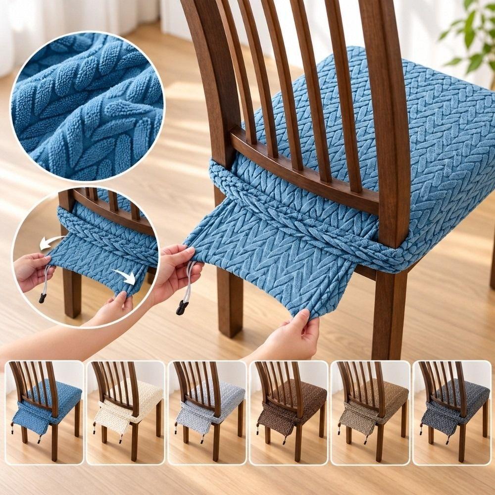 Breathable Dining Chair Cover Anti-Slip Buckle Stretch Chair Cushion Cover  Chair Protection
