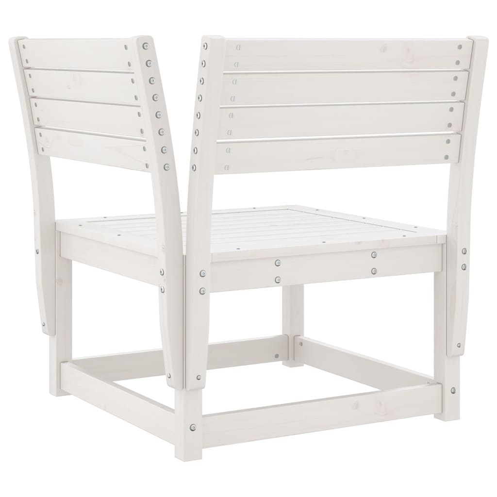 5 Piece Garden Sofa Set White Solid Pine Wood