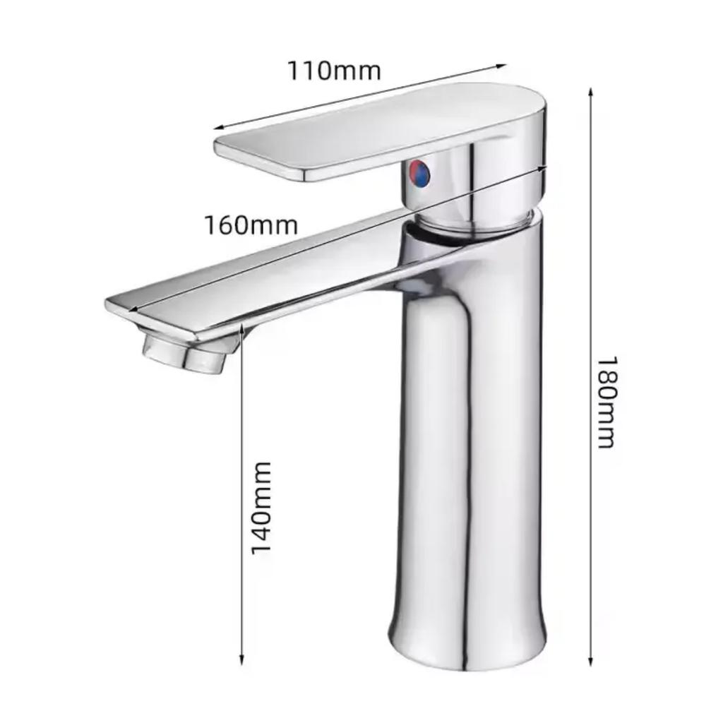 Luxury Modern Single-Hole Mounted Thermostatic Basin Faucet Contemporary Design Hot and Cold for Home and School Bathroom Use