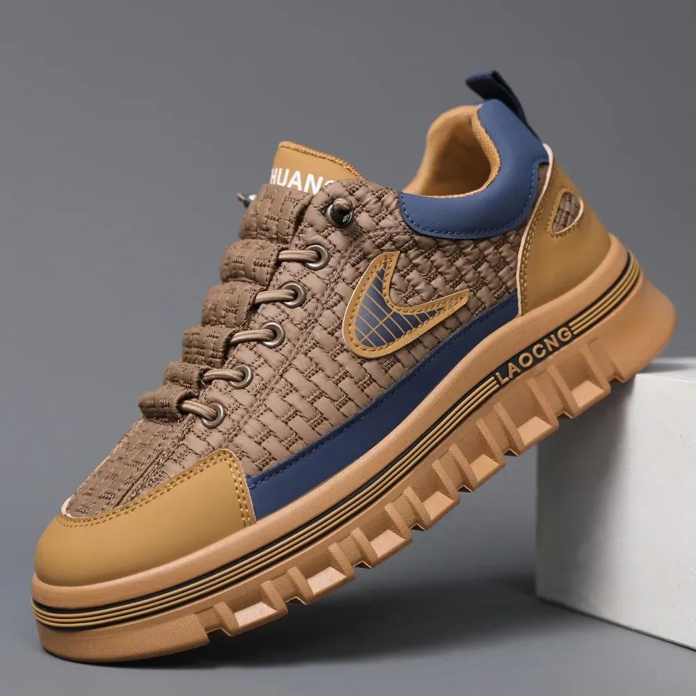 Fashion Spring and Autumn paragraph Men Chunky Sneakers Fashion Non-slip Men's Sneakers comfortable Casual Board Shoe