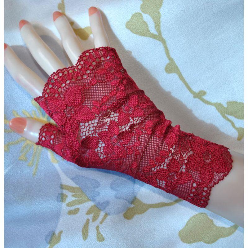 New Elastic Lace Half Finger Gloves Thin Short Finger Leakage Sun Protection Driving Non Slip UV Protection Scar Covering Tattoo