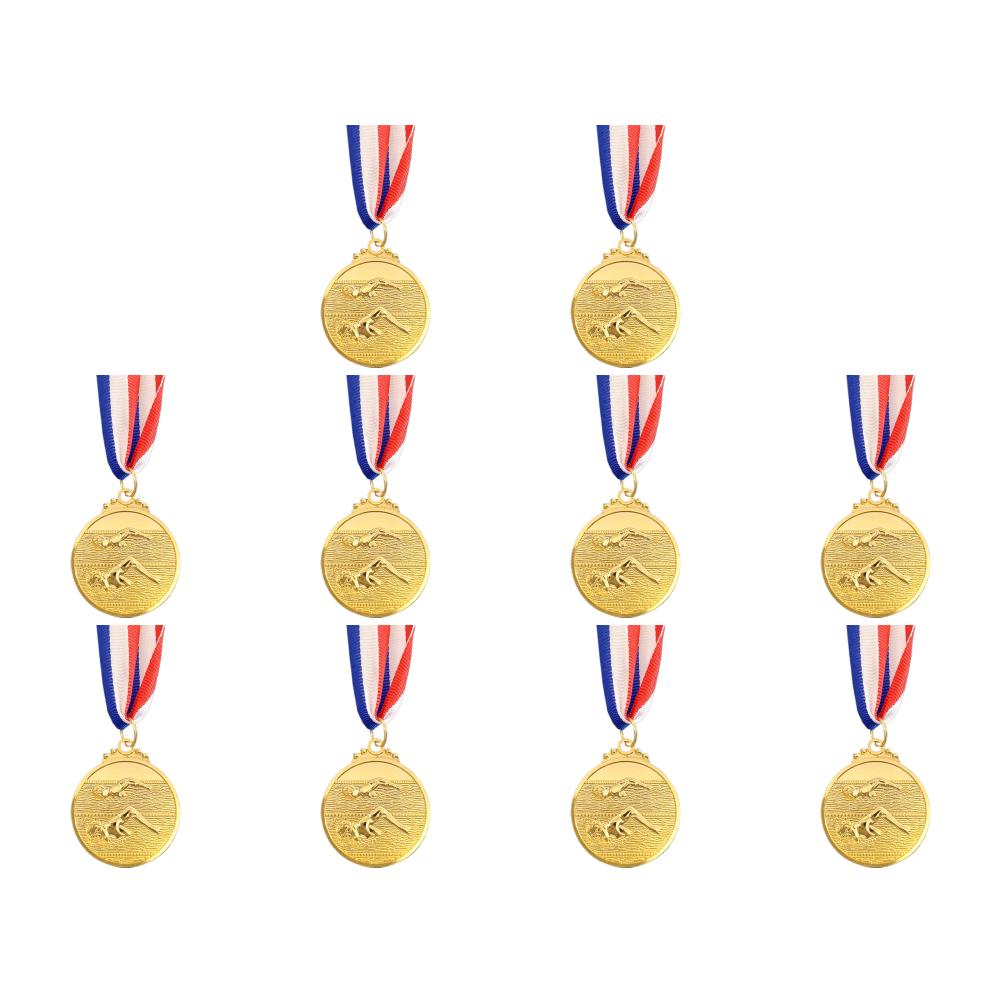 5/10Pcs Swimming Medal Metal Winner Medals with Neck Ribbon Gold Silver Bronze Medal 1st 2nd 3rd Prizes for Sports Competition