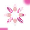 Almond Nail Tips Fake Nail Glues On Nail Stick On Nail Heart Press On Nail Artificial False Nail for Womens Girls