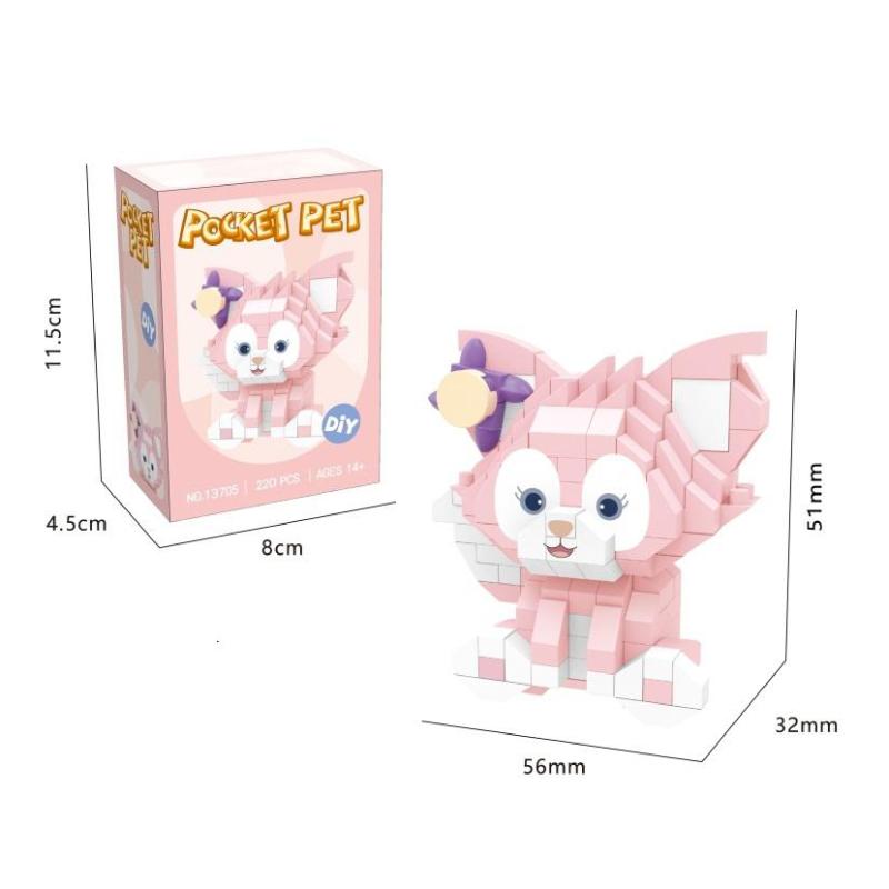 Мультяшные игрушки Диснея Фигурки Действия Конструкторы Sanrio Kuromi Stitch Аниме Фигурки Микро Блоки Образовательные Игрушки для Детей With box