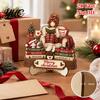 Christmas Shelf Decor Book Lover Gifts for Women, Just A Girl Who Loves Wooden Plaque, Holiday Ornaments 2D Flat Reading Block Sign with Stand
