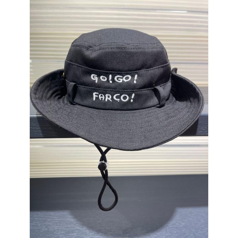 

Вишиті літери Капелюх-відро на шнурку для жінок Японський простий УФ-захисний капелюх для студентів Подорожі Кемпінг Капелюх від сонця M（56-58cm）