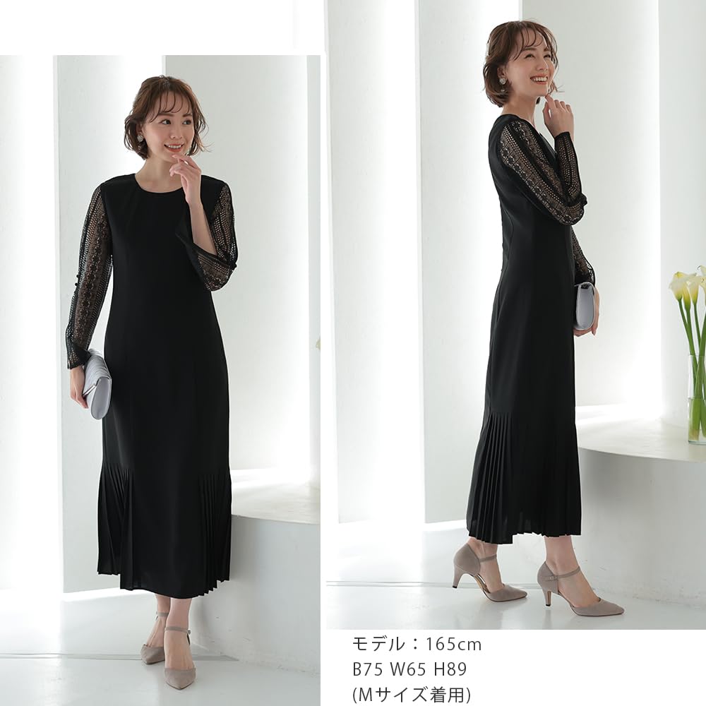 Party Wedding Long Mermaid Party All Year All Seasons 322196 [MORE AUNI] Dress, Women's, Dress, Slit, Sleeves, Hem, Pleats, Dress, After-party, Round,