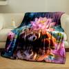 1PC Animals Under The Flowers on A Rainy Day Printed Blanket, All-Season Multi-Use for Nap Camping Travel Car Sofa Luxury Gifts