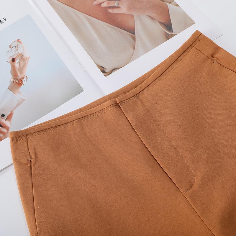 Spring 2025 Women's High-Waist Orange Flared Pants - Slimming, Drapey, Casual Wear