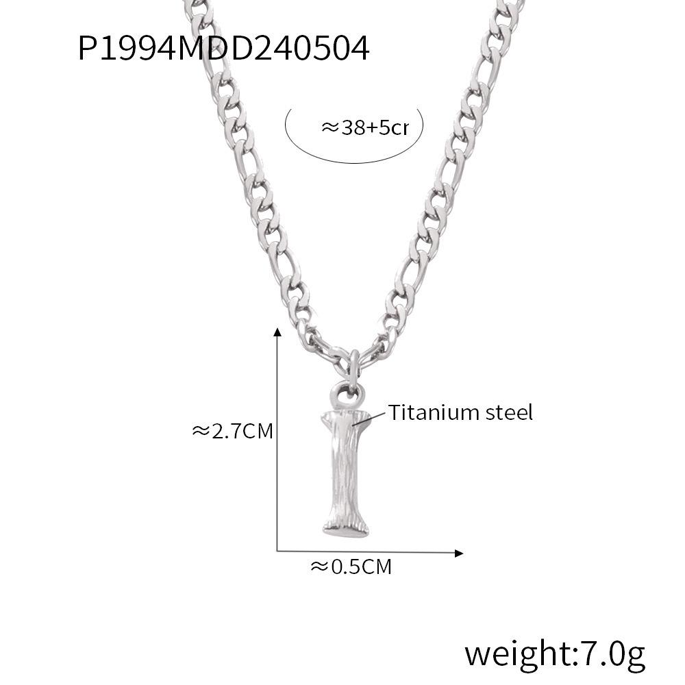 Simple Light Luxury Titanium Steel 26 Letter Necklace Niche Non-Fading Necklace Gold Tree Pattern Jewelry