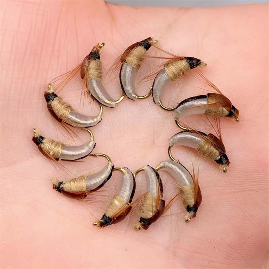 6/12/24 szt. Nimfa Scud Lure Fly na łowienie pstrągów sztuczna przynęta na owady symulowana Scud robak realistyczna przynęta wędkarska