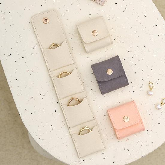 1/3Pcs Jewelry Storage Bag Earring Organizer Solid Color Mini Size Portable Foldable Travel Jewelry Organizer Case with Buckle