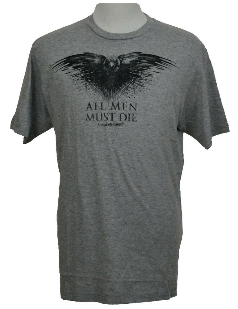 

Game Of Thones Unisex T-Shirt All Must Die Three-Eyed Raven Graphic Tee Gray