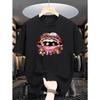 Beautiful Lips And Diamonds Printed Shortsleeved Unisex Unisexs Tshirt Casual Crew Neck Top For Spring Andsummer Novelty Clothing