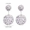 Womens Fashion Rhinestones Double Zircon Crystal Ball Korean 925 Silver Plated Anti-allergy Elegant Female Mini Simple Bling Ear Stud Earrings