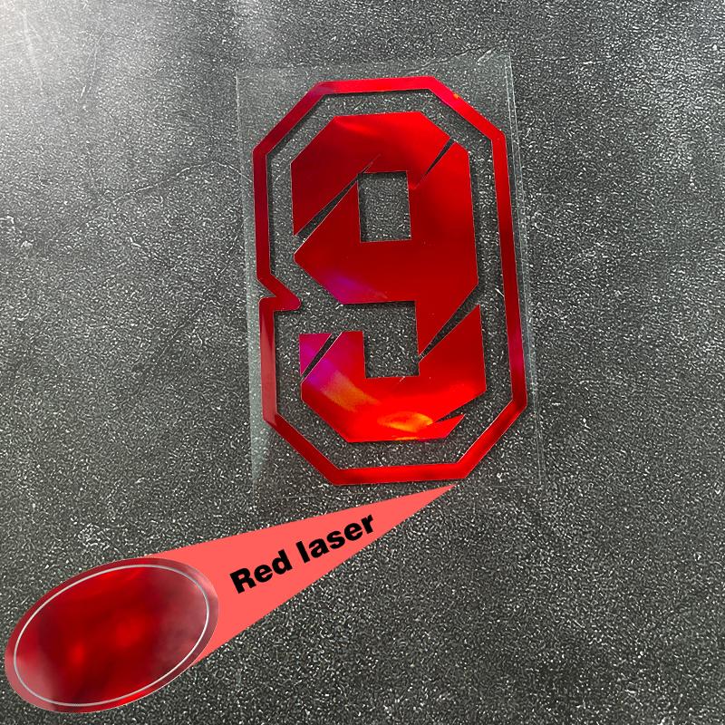 1PC Red Laser Motorcycle Number Stickers Funny for Scooter Front Fairing Racing Helmet Self-adhesive Waterproof Vinyl Decals