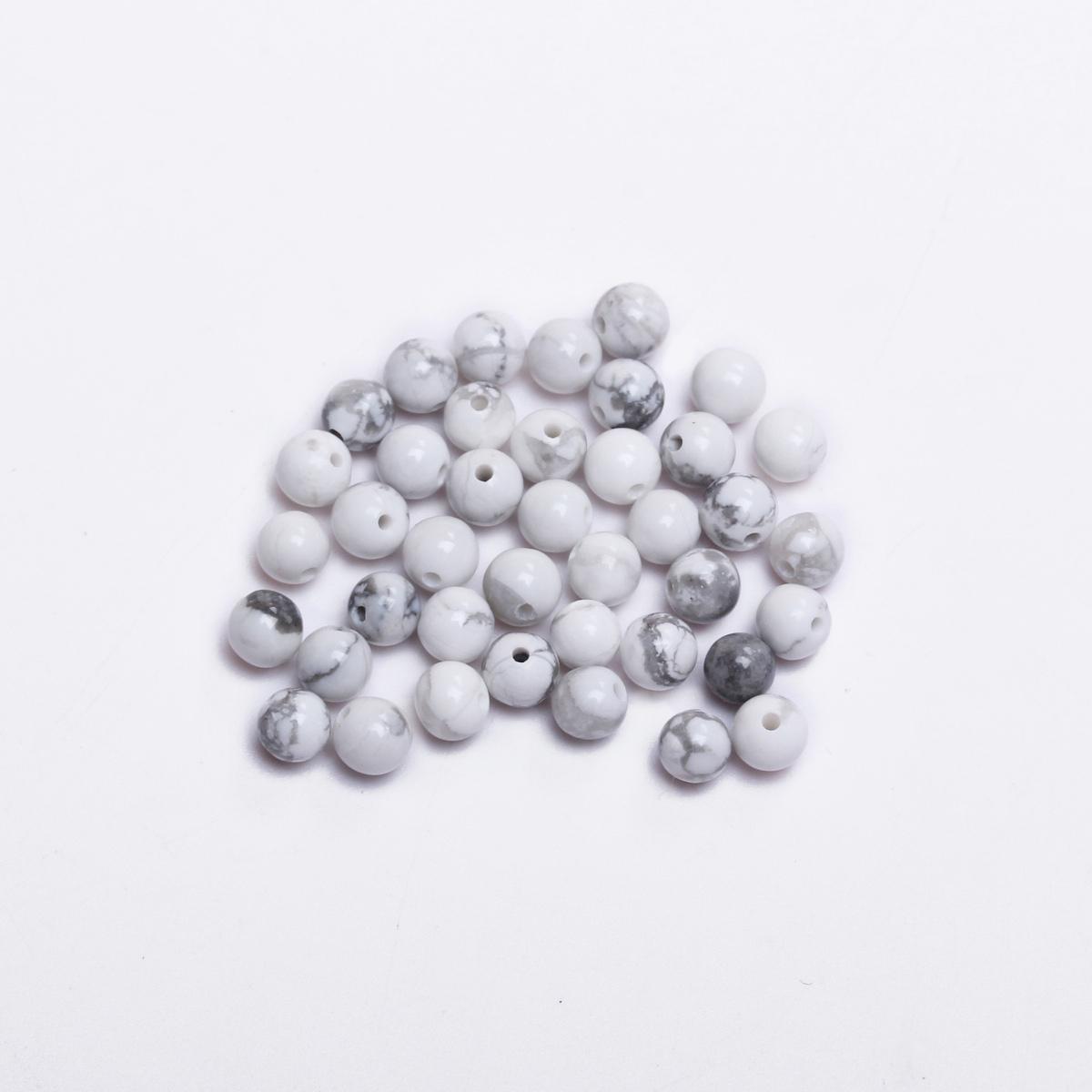 

Модные унисекс 40-15 шт. натуральных камней 4/6/8/10/12 мм ожерелья своими руками белые бусины говлита для изготовления ювелирных изделий аксессуары бирюзовые круглые свободные бусины 4mm 40Pcs