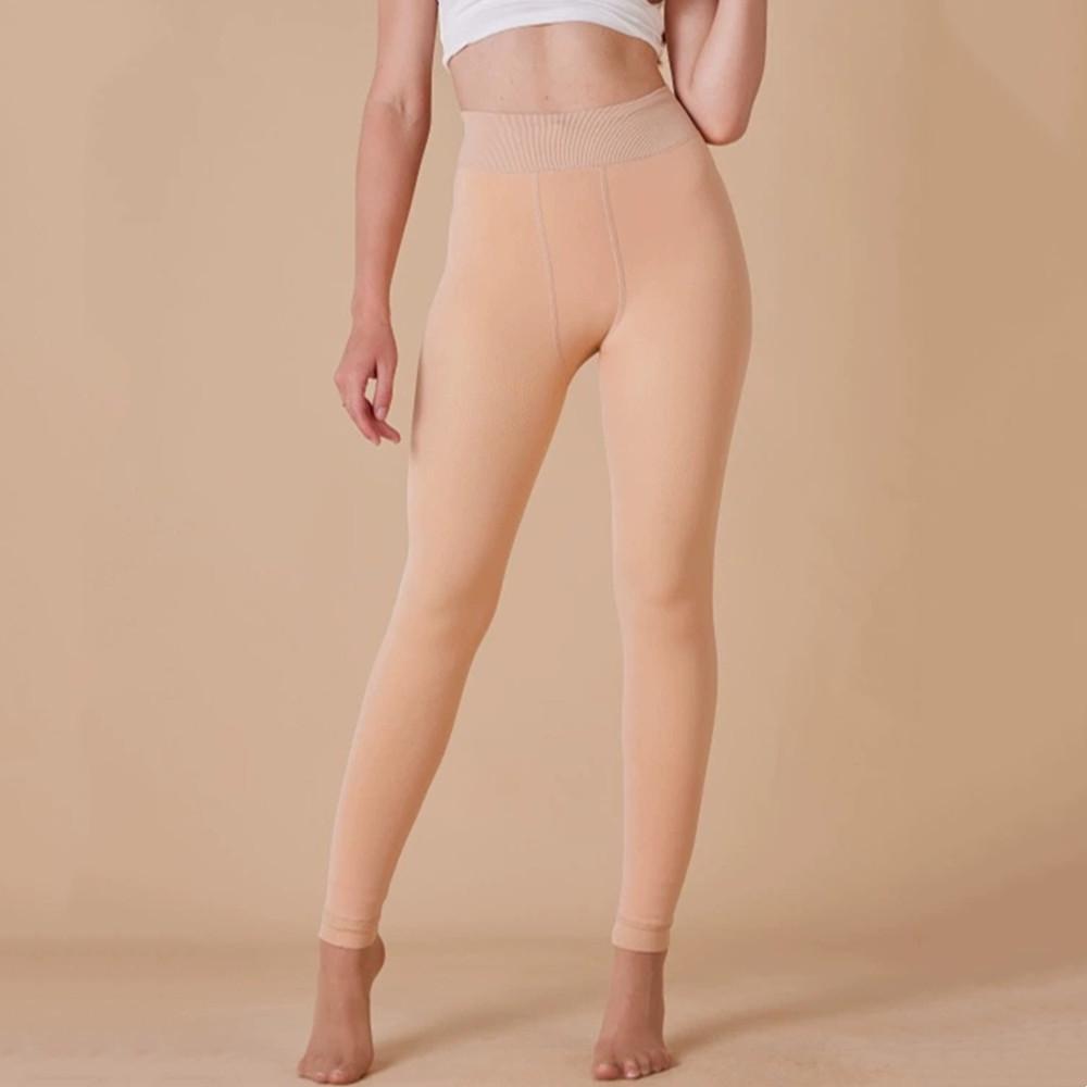 Dámské termální legíny s fleecovou podšívkou, Zimní teplé legíny s chodidly