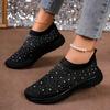 Women's Shoes Luxury Crystal Casual Shoes Outdoor Light Walking Flats Comfortable Soft Bottom Loafers Breathable Women Sneakers