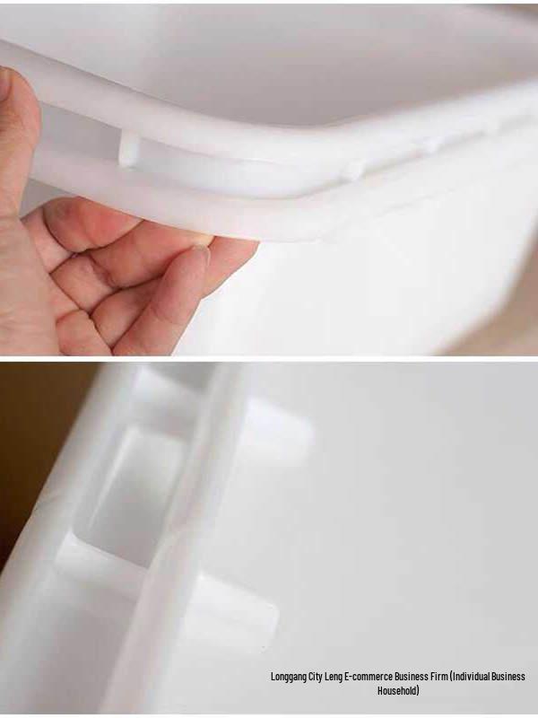 Livsmedelsgodkänd Stor Vit Rektangulär Plastbalja – Förtjockad Akvakulturbricka, Utan Lock