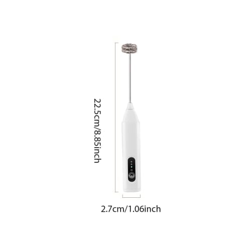 Handheld Milk Frother, 3-Speed ??Mini Milk Frother Wand, Rechargeable Milk Foamer for Drinks, Hot Chocolate, and Quick Preparation Kitchen Gadget