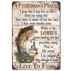 Tin Sign Fishing Theme A Fishermans Prayer Live To Fish Vintage Metal Plaque Wall Art for Man Cave Garage Bar Home Dcor Rust