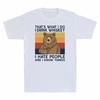 Bear That What I Do I Drink Whiskey I Hate People Vintage Mne T-shirt Cotton
