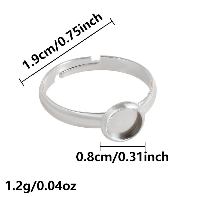 

1/2pcs Mix Innner Size 6-20mm Round Cabochon Ring Stainless Steel Rings For Women Men Accessories DIY Jewelry Adjustable Bagues adjustable