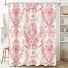Vintage Pink Damask Shower Curtain Waterproof Home Decor Bathroom Accessories Decoration (180x180cm)
