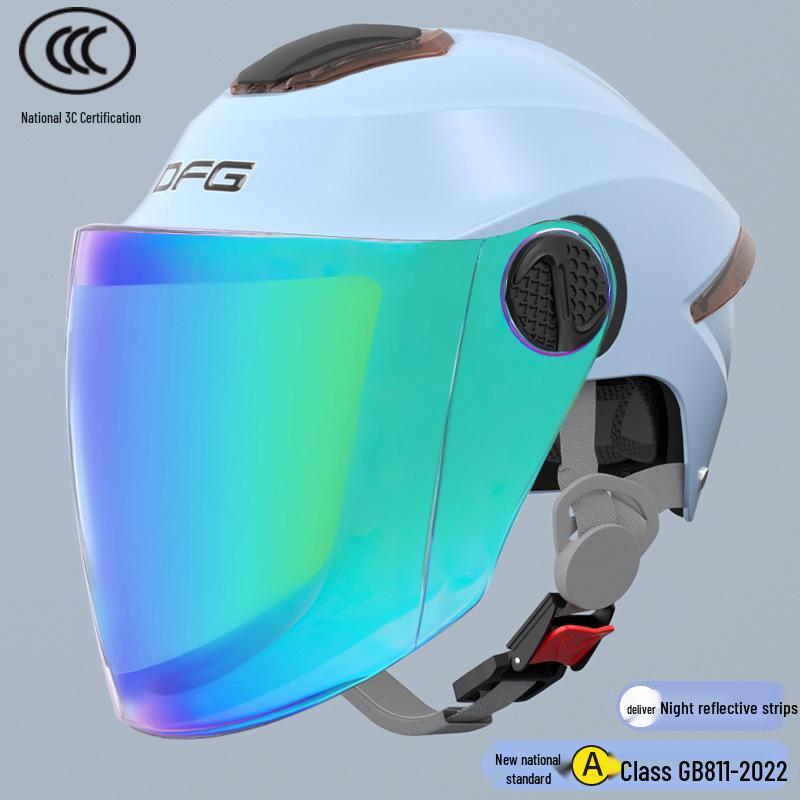 Certified Universal Half Helmet for Men & Women - Summer Sun Protection, All Seasons Motorcycle Use