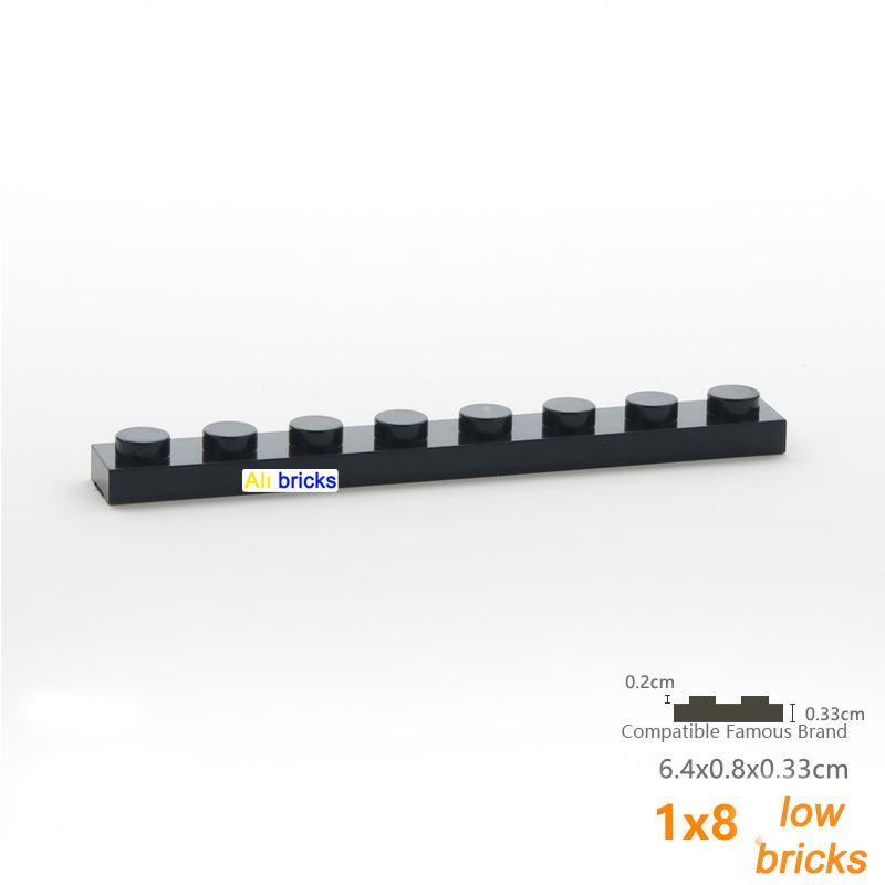 Non-Toxic 120Pcs Bulk Building Blocks Thin Figures Bricks 1X8 Dots 12Color Educational Creative Size Compatible With 3460 Toy For Children