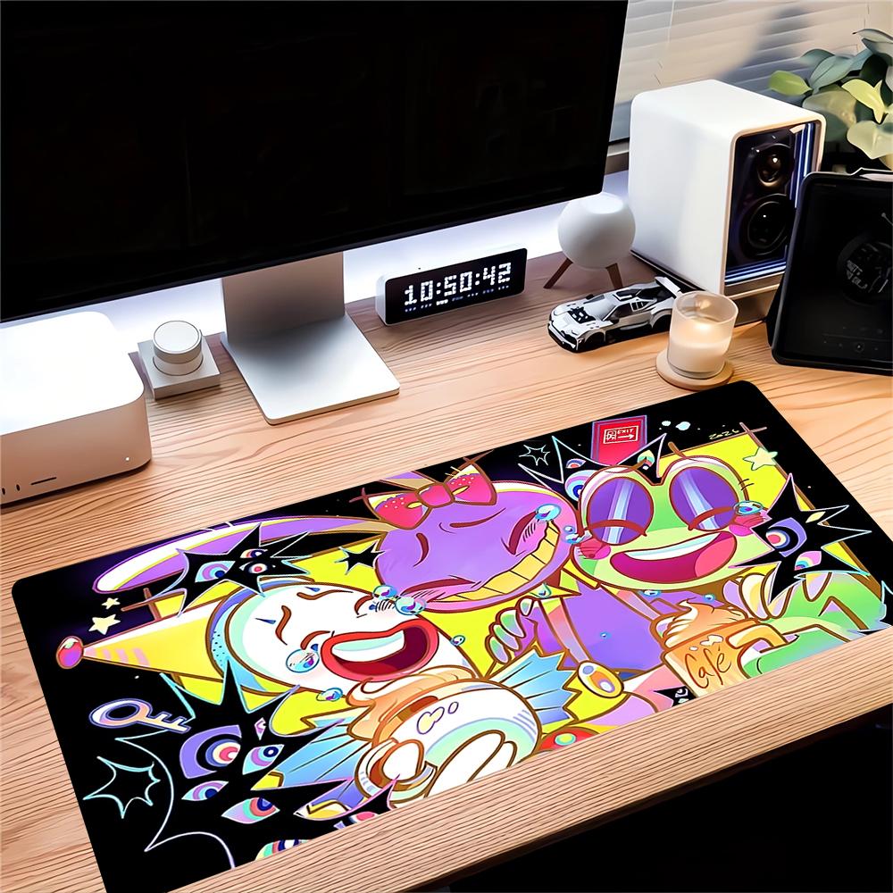 Circus Carnival Chaos Large Gaming Mouse Pad Nonslip Rubber Base Waterproof Desk Mat For Office Pc Laptop