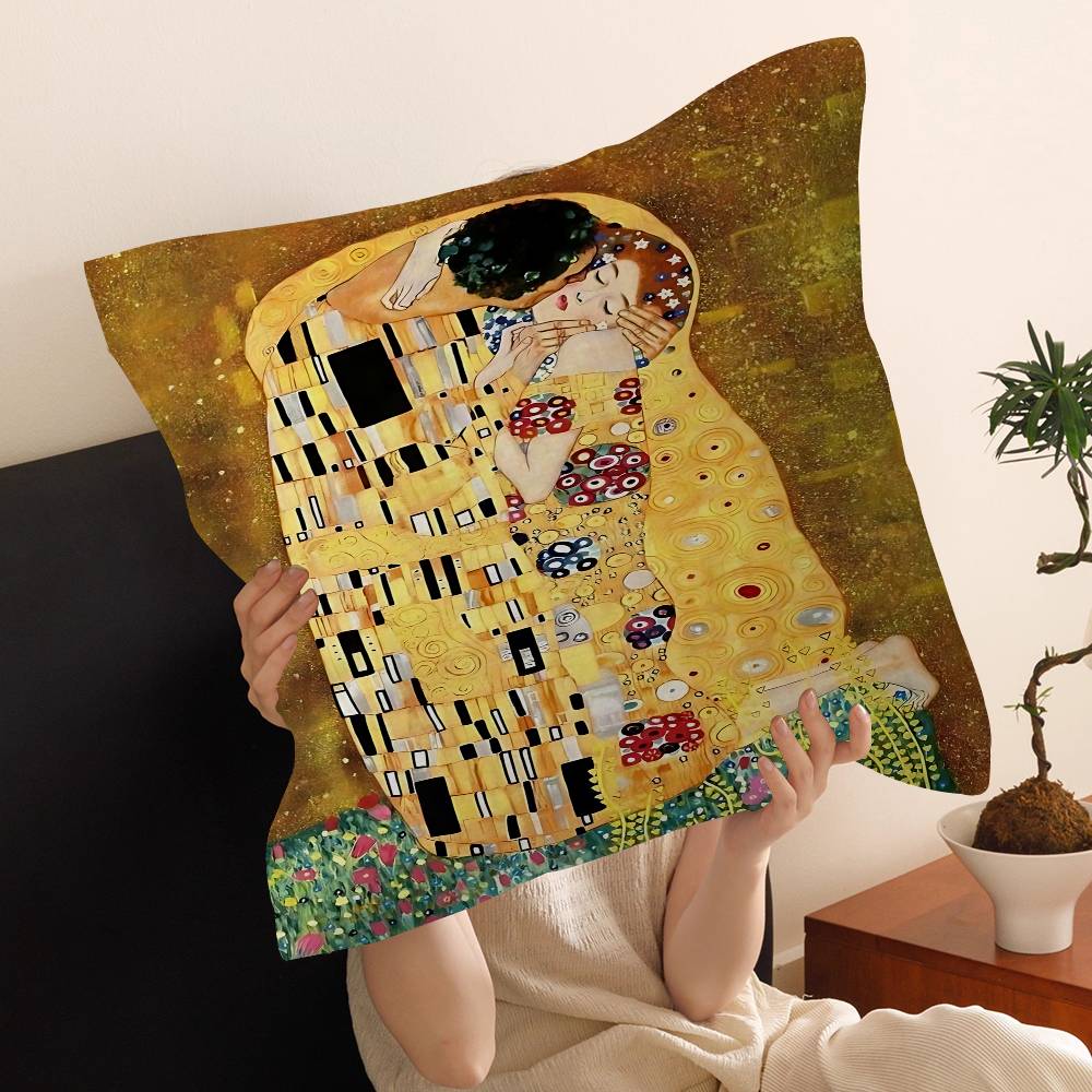 Artist Gustav Klimt Classic Collection Pillow Anime Pillow Sofa Bed Head Pillow Cover Cushion Cover 45x45 Cm Fashion
