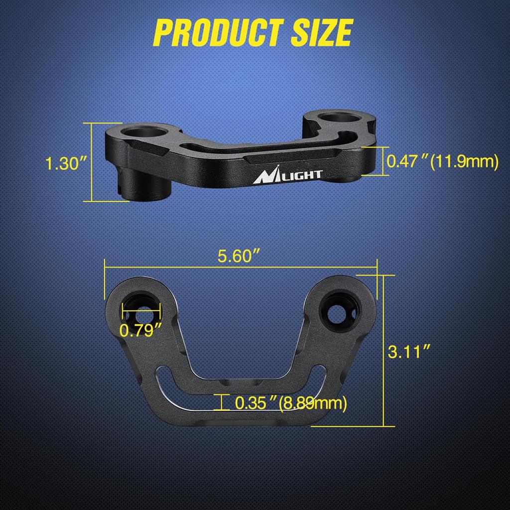 Nilight Jeep Wrangler JL/JLU & Gladiator JT A-Pillar Auxiliary LED Pod Light Mounting Bracket Aluminum Black Hood Mount