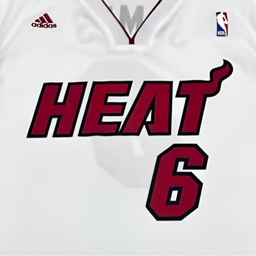 Adidas X NBA Collaboration Miami Heat James Fashion Comfortable Soft Skin-Friendly Basketball Jersey Unisex jersey White 7818A-331-AEB1382