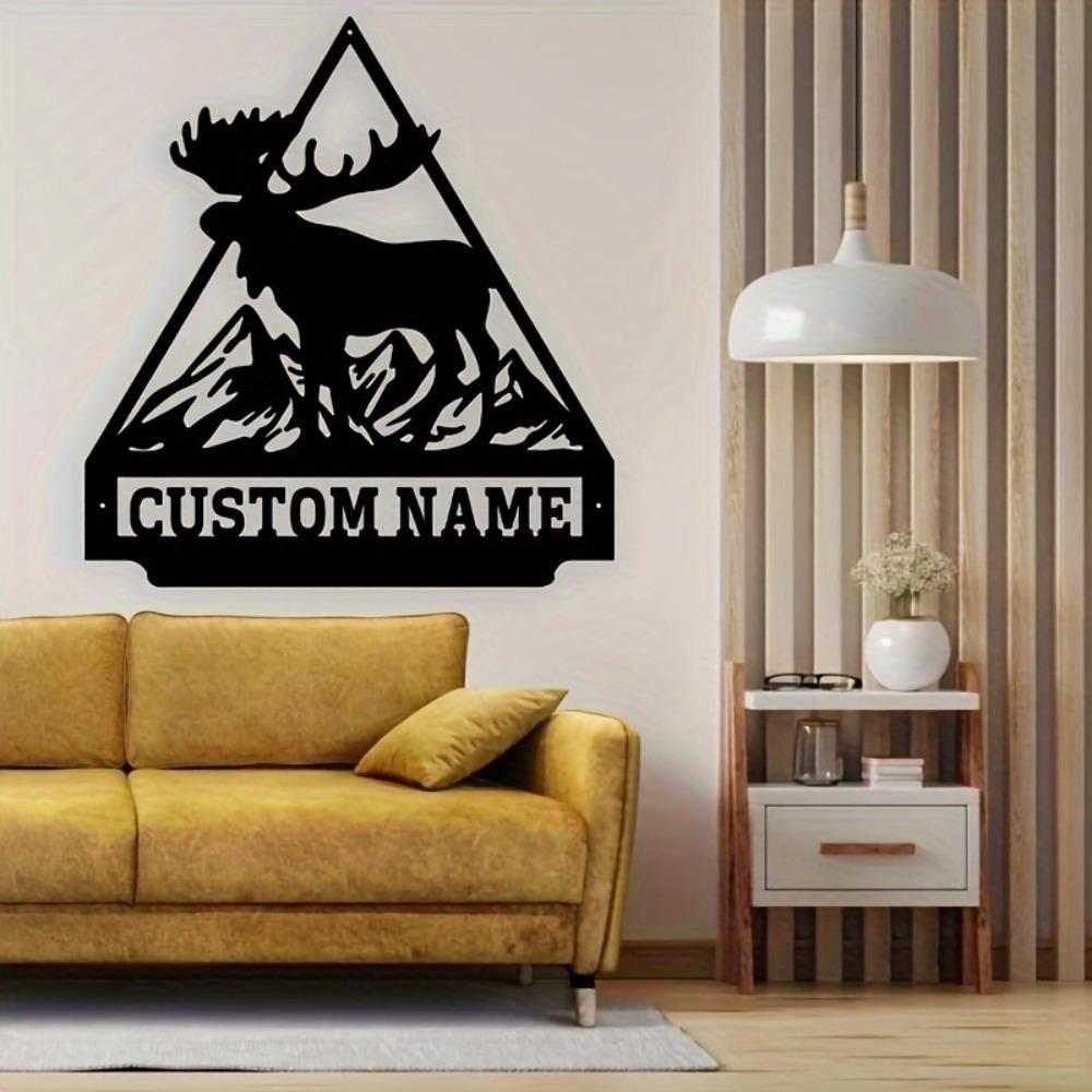 Custom Metal Wall Art Moose Silhouette Personalized Unique Home Indoor Outdoor Decor Garden Kitchen