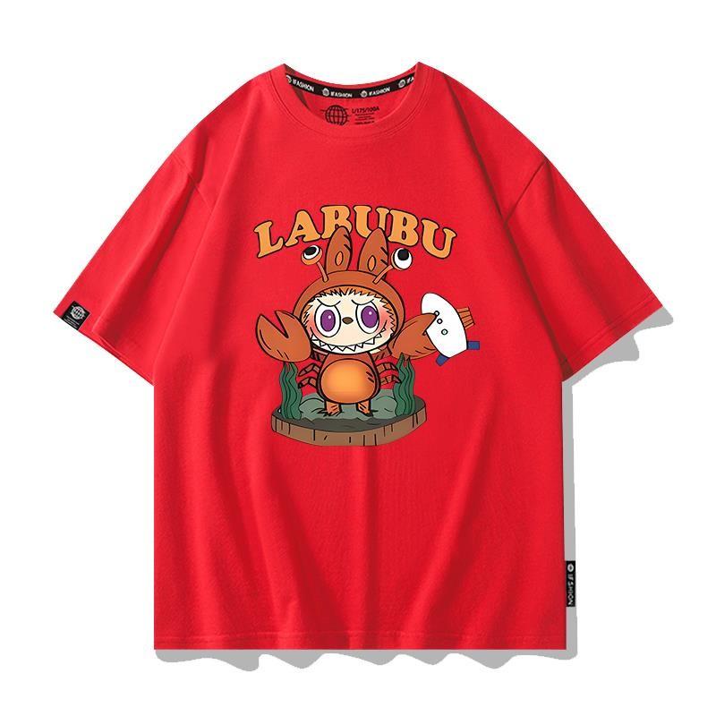 2025 couple wear Labubu short-sleeved T-shirt summer must-have trend fashion