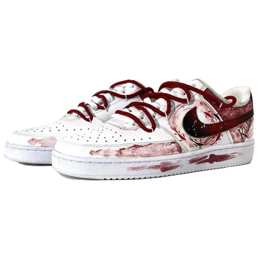 Nike Court Vision 1 Low Top Skateboard Shoes Men's Black Red White DH2987-101(Team61-)