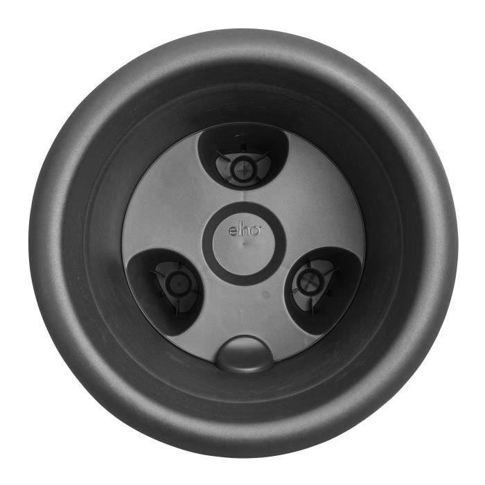 ELHO Pot de culture à fraises Green Basics - Ø 33 x H 42 cm - Culture et récolte,extérieur - 100% recyclé - Noir