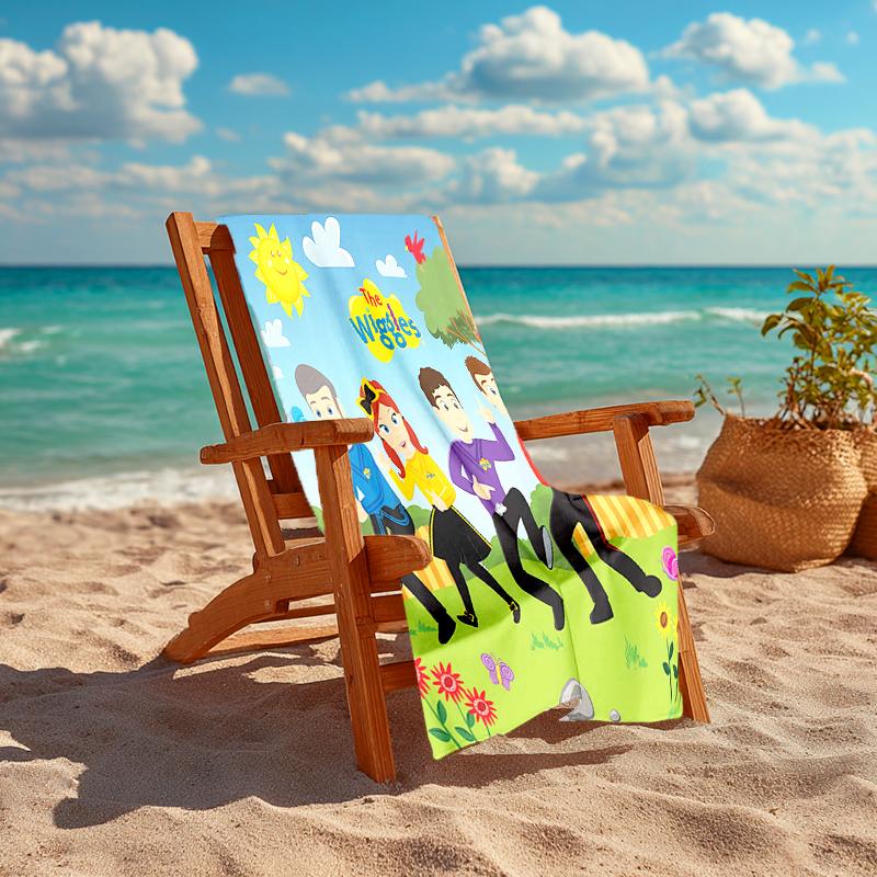 1pc The Wiggles1 Beach Towel, Comfortable and Thick, and Swimming/Bath/Picnic/Camping Towel, Suitable for Seaside Beaches