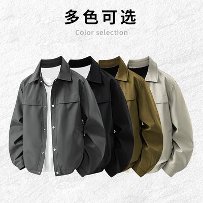 Gestreifte Reversjacke Herren neu leicht Business Herrenbekleidung lässig hochwertig Herbst und Winter Oberteil Herrenjacke