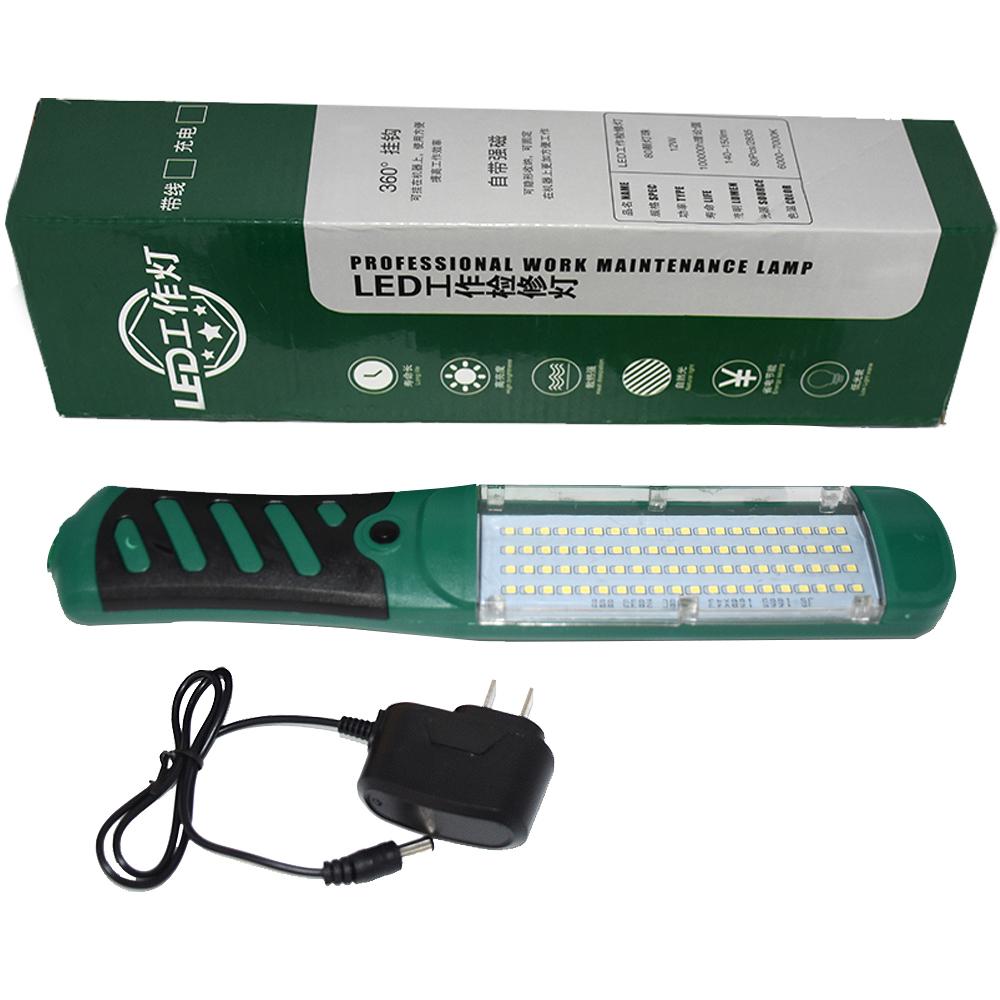 Portable Flashlight Magnetic 80 LED Beads Emergency Safety Work Light Car Inspection Repair Handheld Work Lamp 220V EU Plug